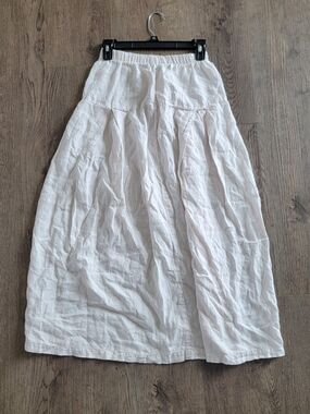 CP Shades White Tiered Midi Skirt